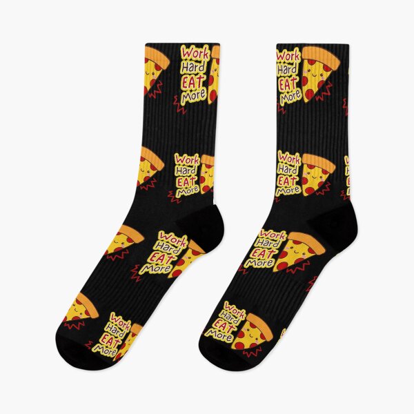 Item preview, Work hard eat more pizza. Cute and funny motivational gift. Cute and kawaii pizza. designed and sold by WhaleSharkShop.