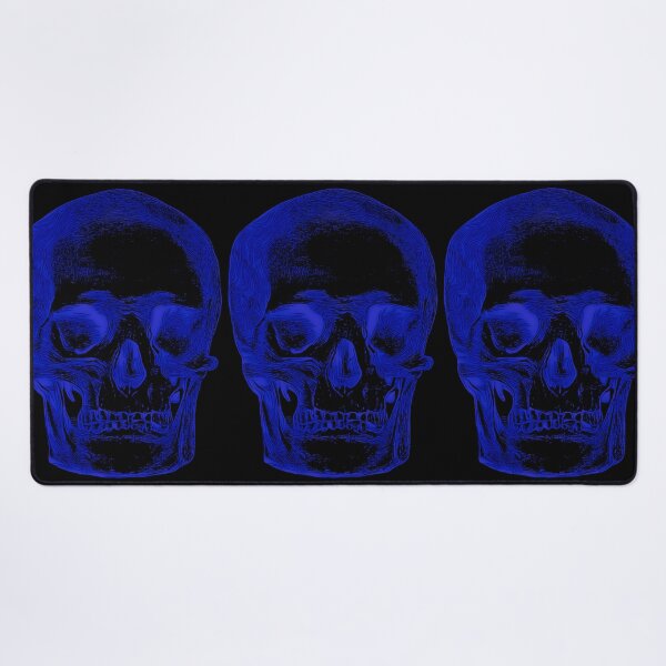 Item preview, Black Blue Skull and Skulls: Edited Vintage Style Skull Engraving By Emma Dent (1877) designed and sold by TeachUrb.