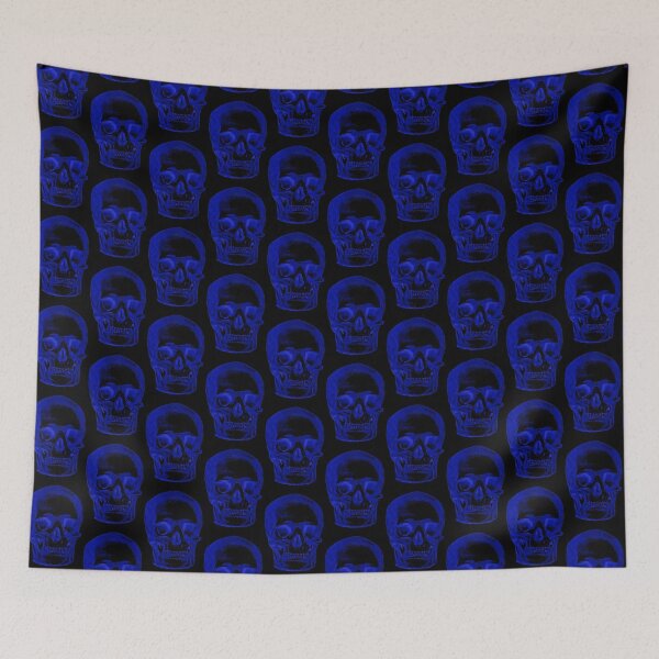 Item preview, Black Blue Skull and Skulls: Edited Vintage Style Skull Engraving By Emma Dent (1877) designed and sold by TeachUrb.