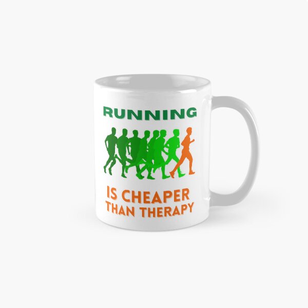 Item preview, Running Is Cheaper Than Therapy - Green/Orange designed and sold by hijackhippo.