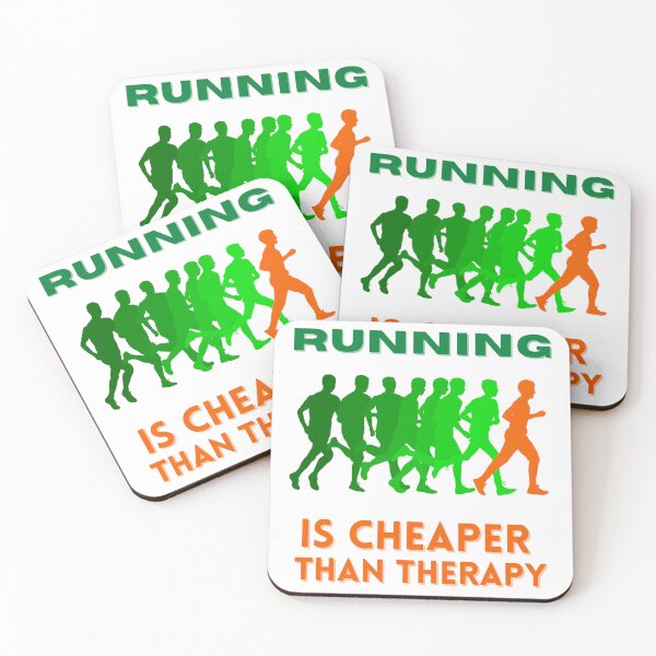 Item preview, Running Is Cheaper Than Therapy - Green/Orange designed and sold by hijackhippo.