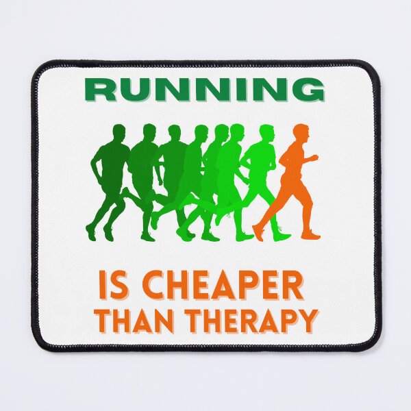 Item preview, Running Is Cheaper Than Therapy - Green/Orange designed and sold by hijackhippo.