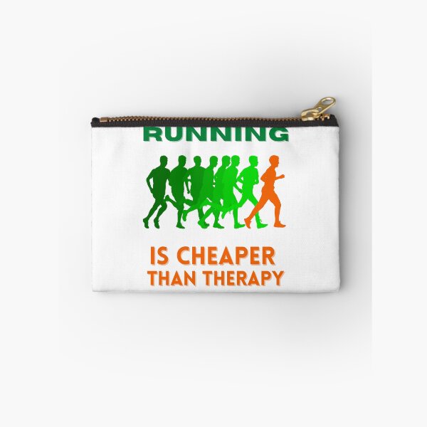 Item preview, Running Is Cheaper Than Therapy - Green/Orange designed and sold by hijackhippo.