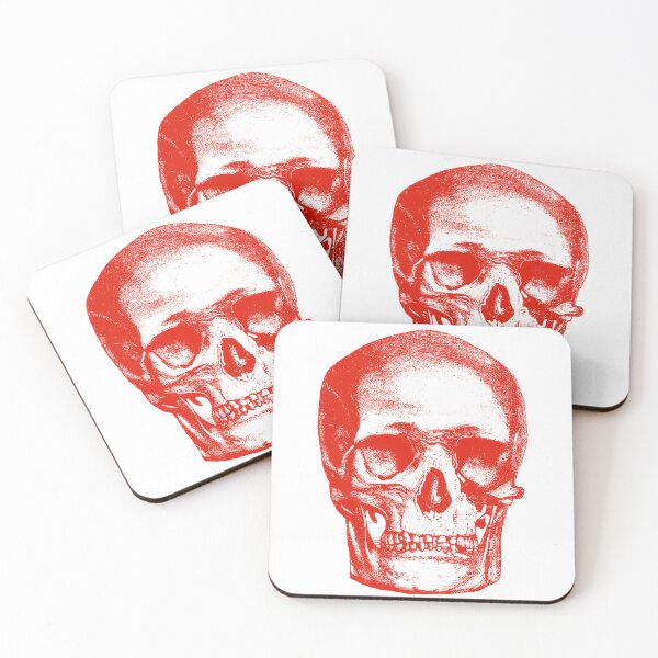 Item preview, Colorful Red Skull and Skulls: Edited Vintage Style Skull Engraving By Emma Dent (1877) designed and sold by TeachUrb.