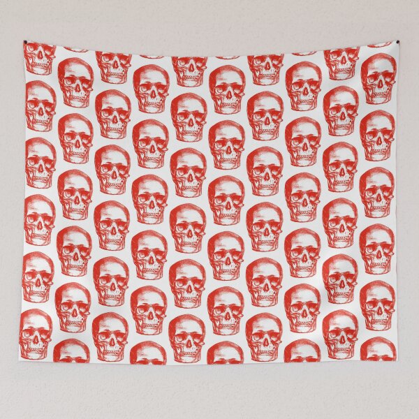 Item preview, Colorful Red Skull and Skulls: Edited Vintage Style Skull Engraving By Emma Dent (1877) designed and sold by TeachUrb.