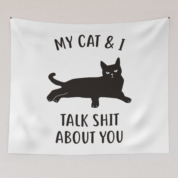 Item preview, My Cat And I Talk About You Funny Black Cat designed and sold by HardiKel.