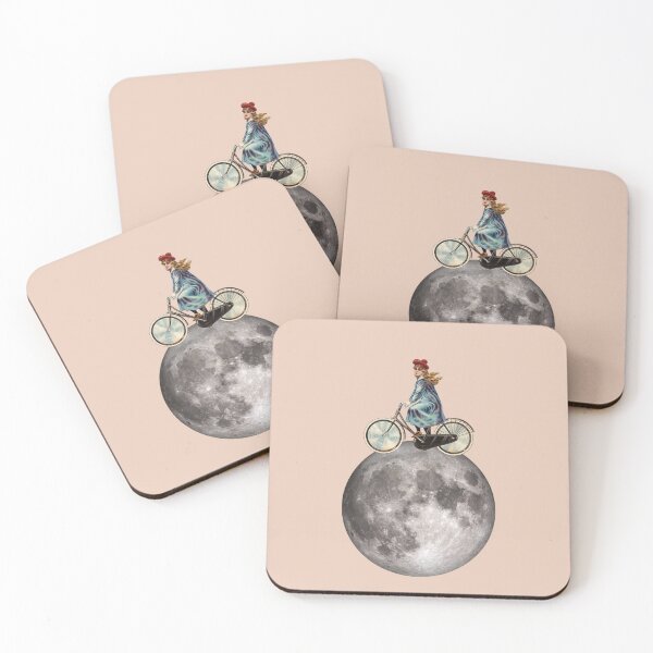 Item preview, Vintage Victorian Girl Bicycle and Moon designed and sold by cerenalkan.