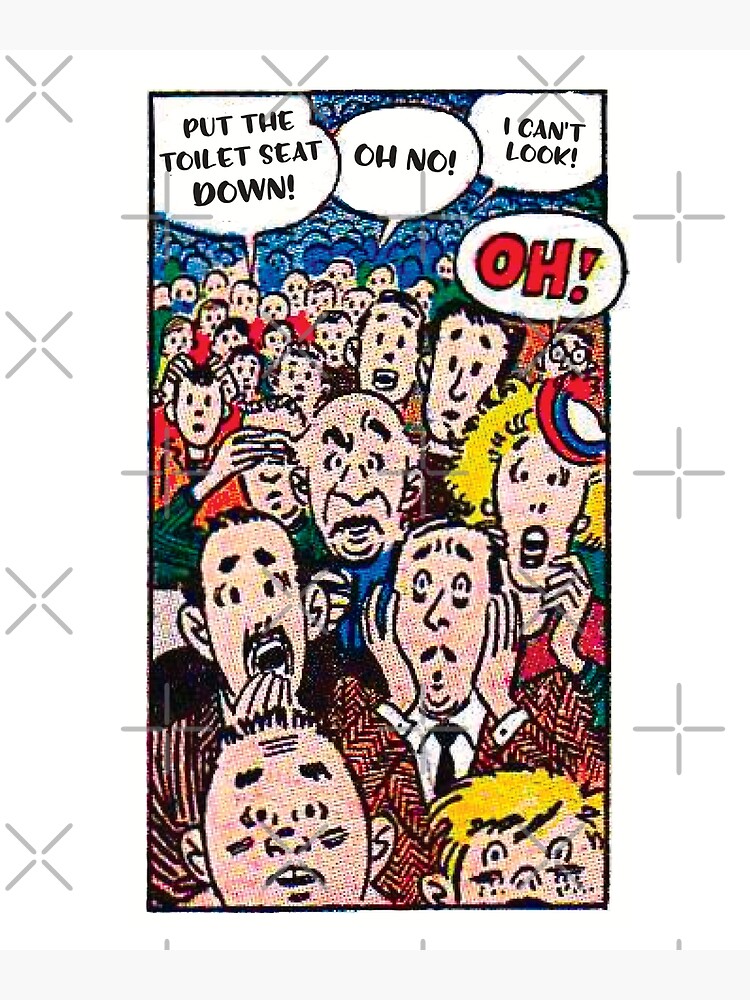 "Put The Toilet Seat Down! Funny Bathroom Humor Pop Art Retro Comic