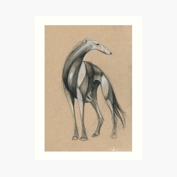 Swirly Sighthound 2 Art Print