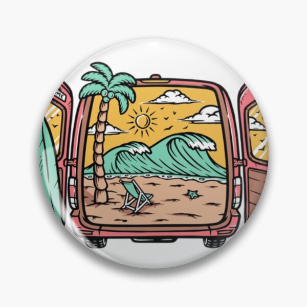 Item preview, retro surf board summer car design designed and sold by Beeroclock.