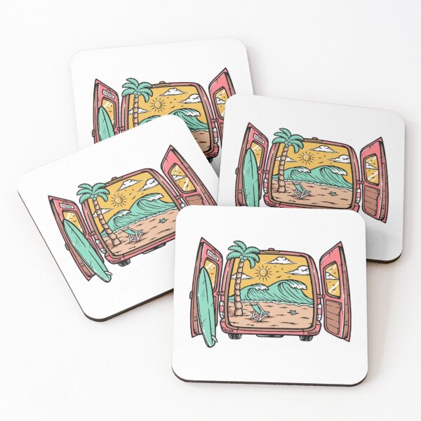 Item preview, retro surf board summer car design designed and sold by Beeroclock.