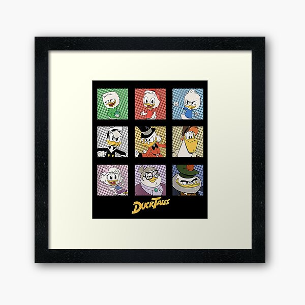 DuckTales-Gruppenfoto-Comic-Box oben Gerahmter Kunstdruck