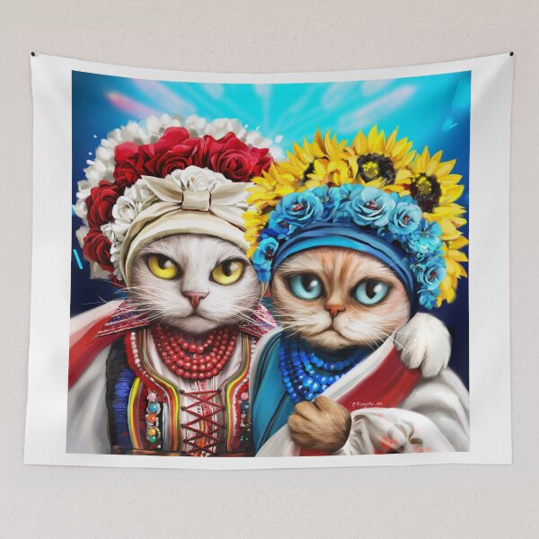 Item preview, Ukraine and Poland, cat character, friendship designed and sold by MaryshaArt.
