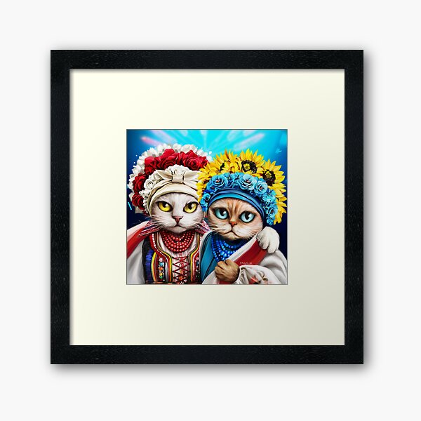 Vista previa del artículo con la obra «Ucrania y Polonia, carácter de gato, amistad.», diseñado y vendido por MaryshaArt.