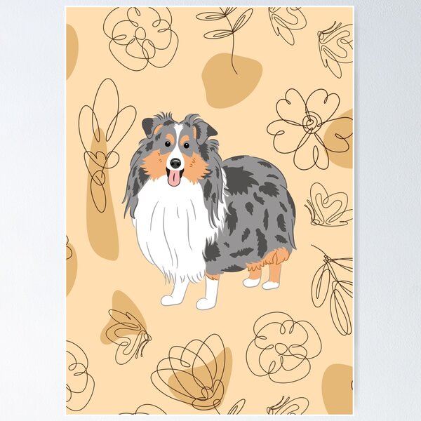 Item preview, Cute Blue Merle Sheltie Dog Shetland Sheepdog  designed and sold by Lulupainting.