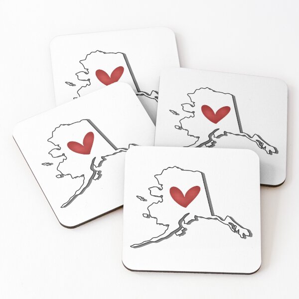 Item preview, I Love Alaska Map with Heart designed and sold by hijackhippo.