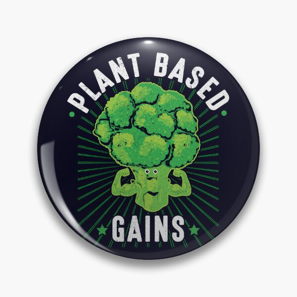 Item preview, Plant Based Gains - Fun Broccoli Vegan Weightlifting - Gym Workout designed and sold by GreenSlate.
