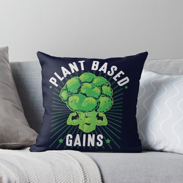 Item preview, Plant Based Gains - Fun Broccoli Vegan Weightlifting - Gym Workout designed and sold by GreenSlate.