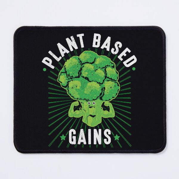 Item preview, Plant Based Gains - Fun Broccoli Vegan Weightlifting - Gym Workout designed and sold by GreenSlate.