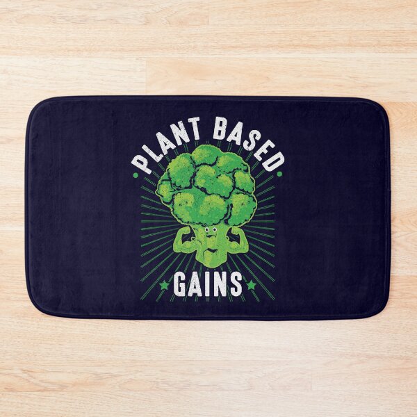 Item preview, Plant Based Gains - Fun Broccoli Vegan Weightlifting - Gym Workout designed and sold by GreenSlate.