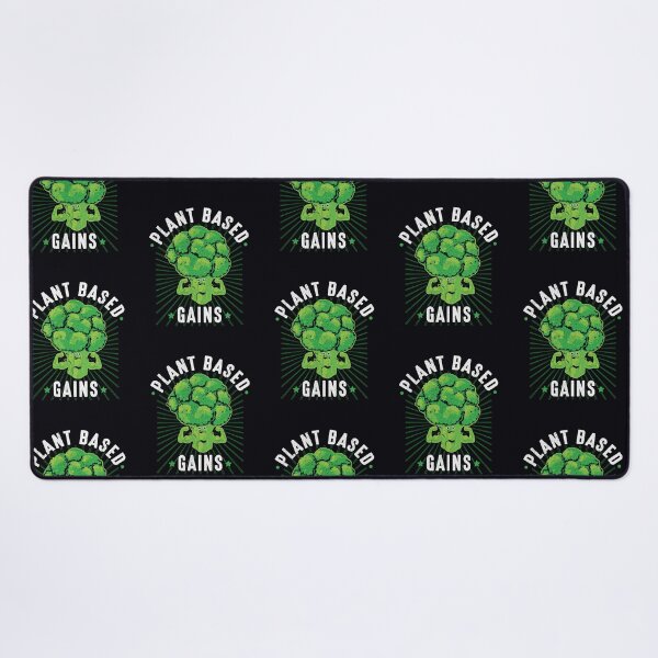 Item preview, Plant Based Gains - Fun Broccoli Vegan Weightlifting - Gym Workout designed and sold by GreenSlate.