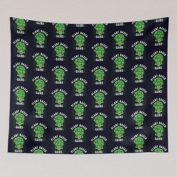 Item preview, Plant Based Gains - Fun Broccoli Vegan Weightlifting - Gym Workout designed and sold by GreenSlate.