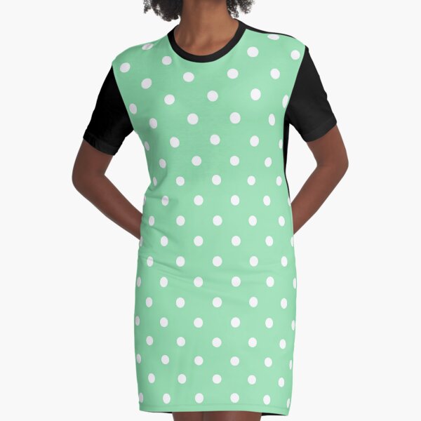 mint green polka dot dress