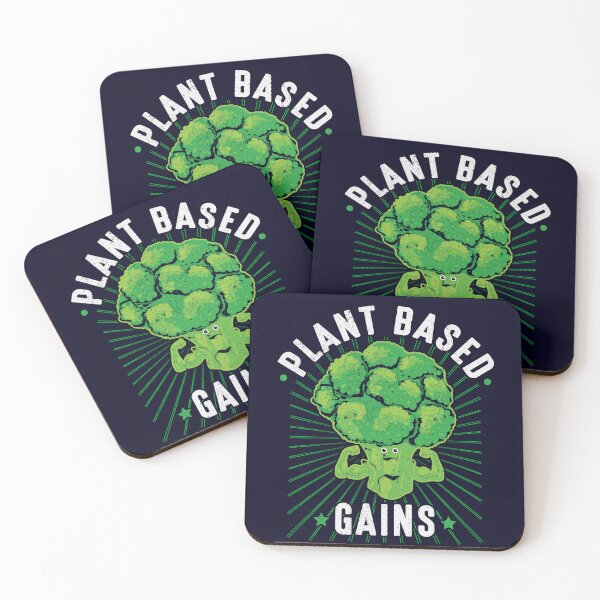 Item preview, Plant Based Gains - Fun Broccoli Vegan Weightlifting - Gym Workout designed and sold by GreenSlate.