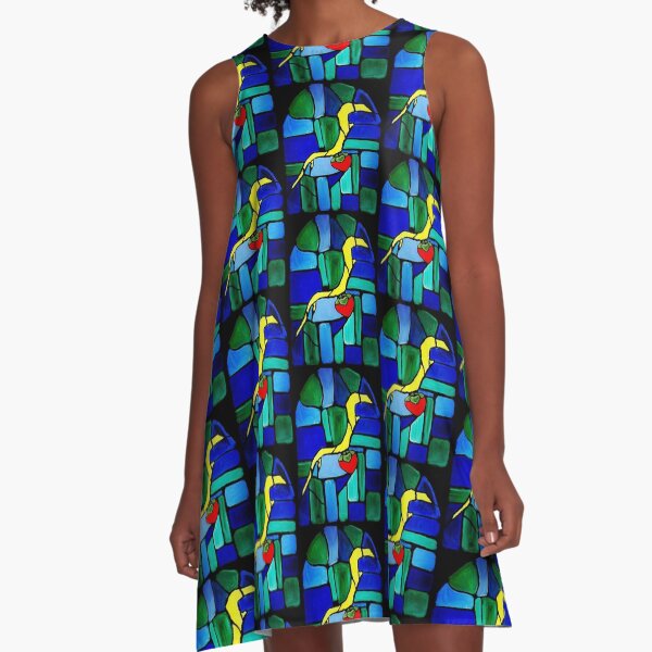 Stained Glass Persimmon A-Line Dress