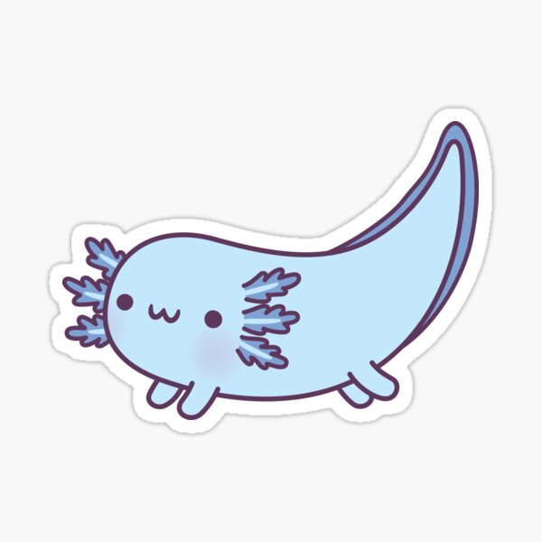 Blue Axolotl Party Favor Stickers