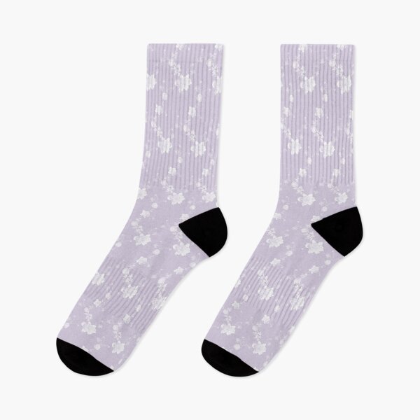 Item preview, Bridgerton pastel floral print white on lilac designed and sold by Fibracreativa.