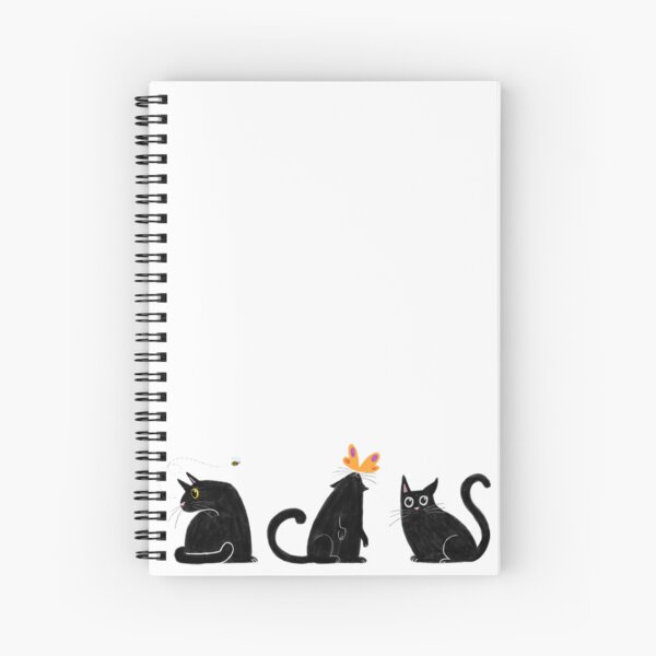 Three black cats Spiral Notebook