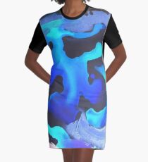 Swim with the Mermaids in the Great Natural Deep Blue Sea Graphic T-Shirt Dress
