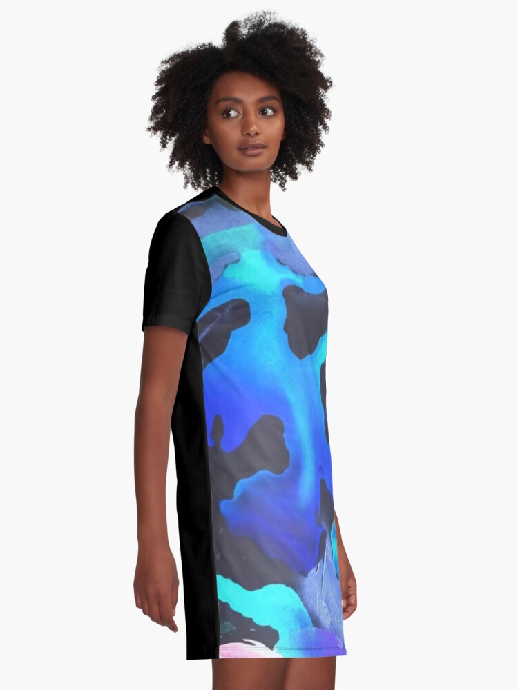 Alternate view of Swim with the Mermaids in the Great Natural Deep Blue Sea Graphic T-Shirt Dress