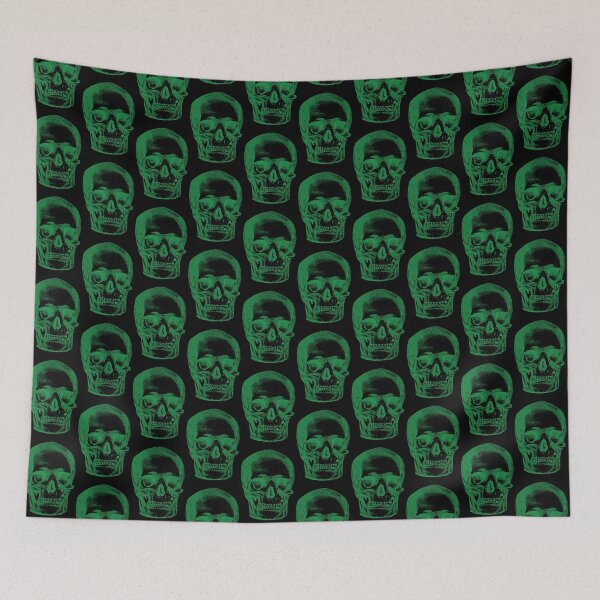Item preview, Black Green Skull and Skulls: Edited Vintage Style Skull Engraving By Emma Dent (1877) designed and sold by TeachUrb.