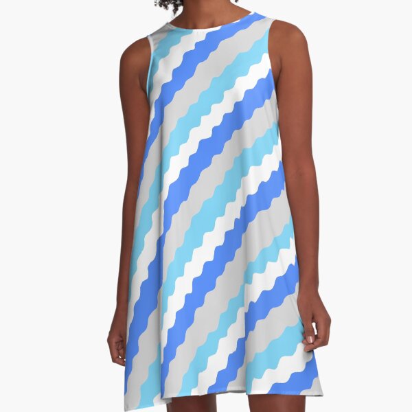 Cool Ocean Stripes A-Line Dress
