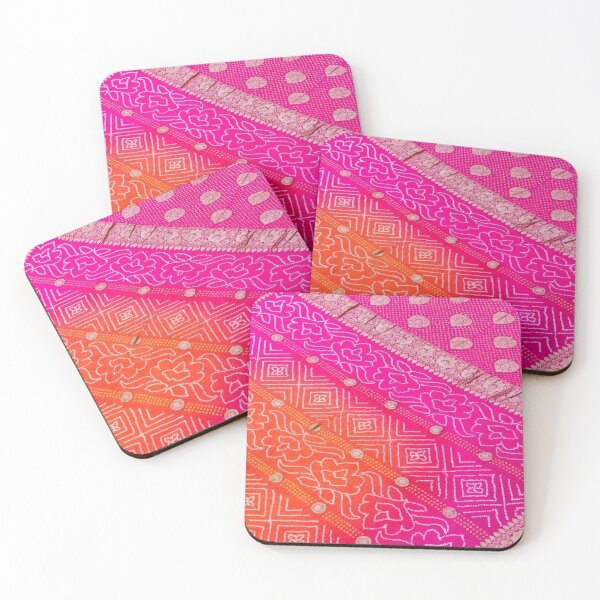 Item preview, pink orange bandhani designed and sold by ritusdesigns.