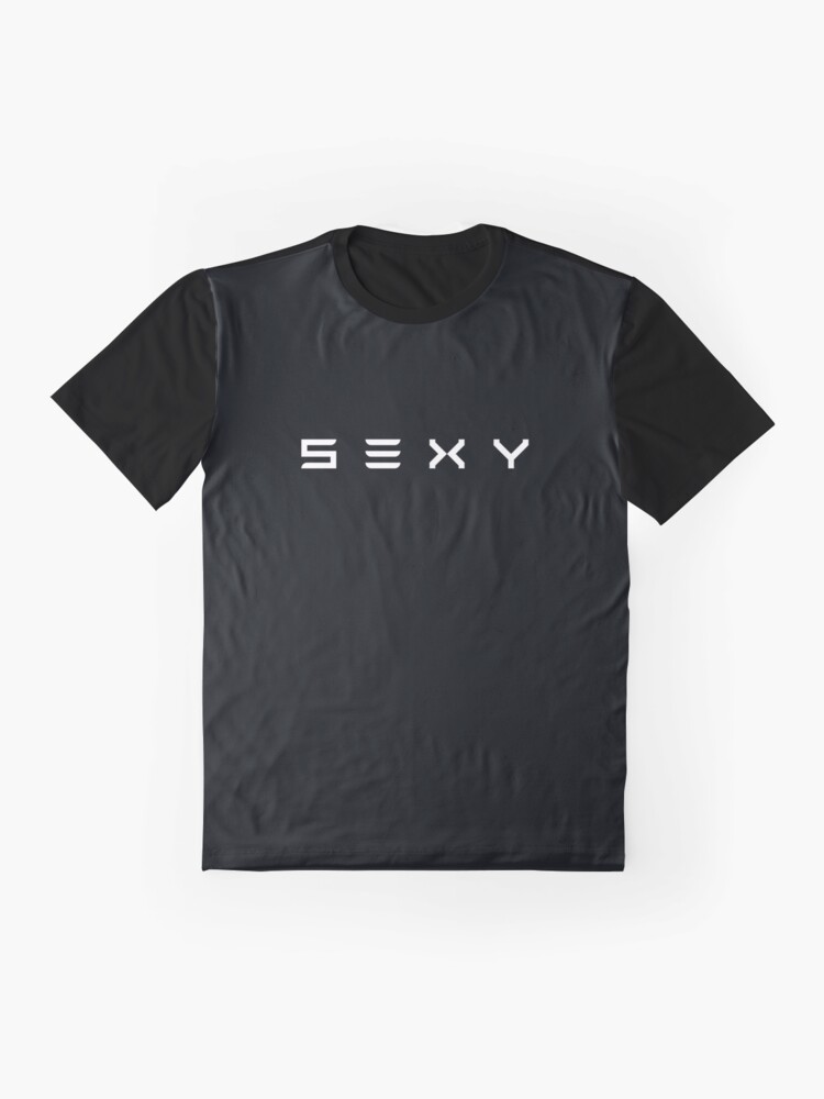 Thumbnail 4 von 5, Grafik T-Shirt, S3xy Tesla Cars Sexy Modell S, 3, X und Y T-Shirt mit weißem Aufdruck designt und verkauft von LeonaHertle.