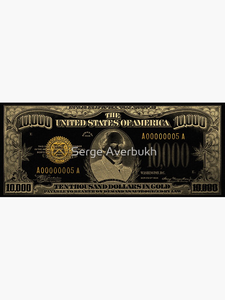 U.S. Ten Thousand Dollar Bill - 1934 $10000 USD Treasury Note