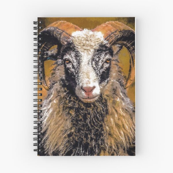 Item preview, Old Norwegian Sheep Portrait, Norwegian Gammelnorsk Sau Oil Paint, Black Faced Sheep, Cute Gammalnorsk Spaelsau, Fluffy Wild Sheep designed and sold by Paintcorner.