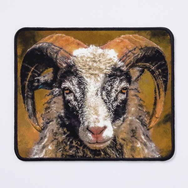 Item preview, Old Norwegian Sheep Portrait, Norwegian Gammelnorsk Sau Oil Paint, Black Faced Sheep, Cute Gammalnorsk Spaelsau, Fluffy Wild Sheep designed and sold by Paintcorner.