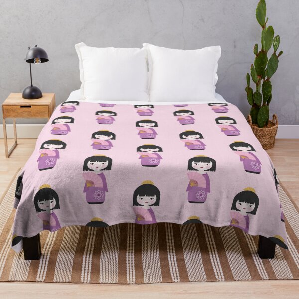 Item preview, Japanese Kokeshi Doll Purple Pattern designed and sold by StudioShine.