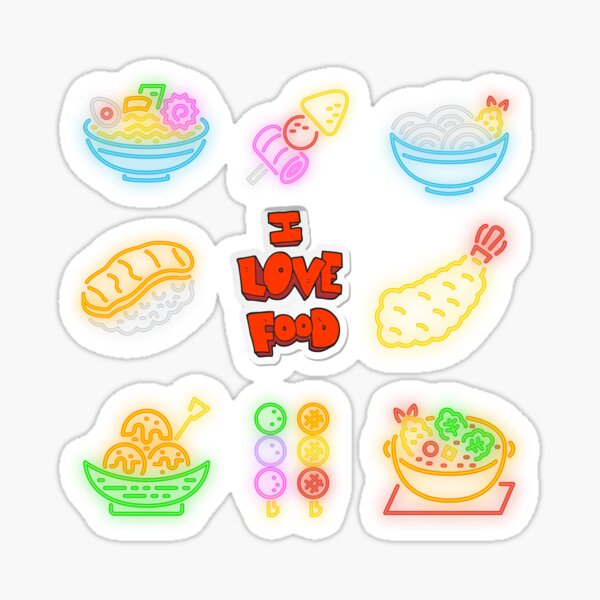 I love food Sticker for Sale by jpn insprd