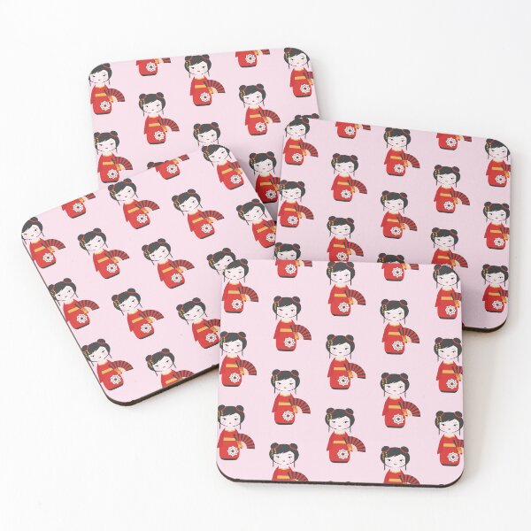 Item preview, Japanese Kokeshi Doll Red Pattern designed and sold by StudioShine.