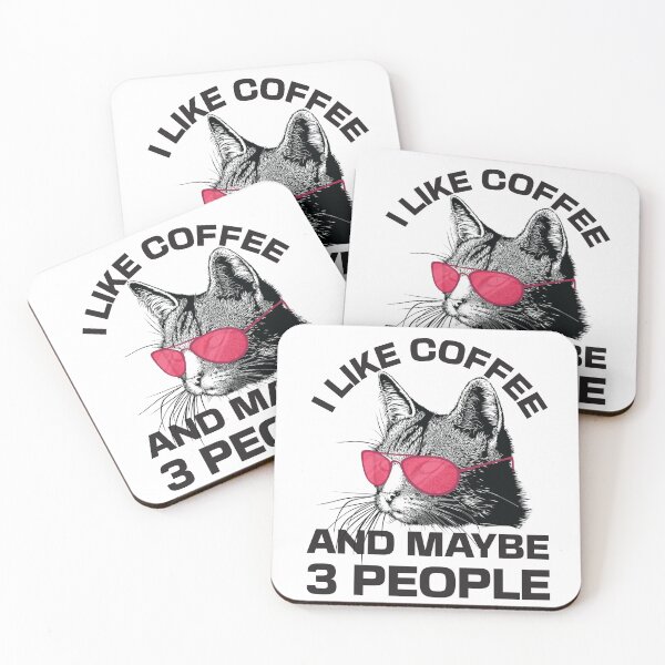 Item preview, I Like Coffee and Maybe 3 People Funny Cool Cat With Sunglasses designed and sold by dass-art.