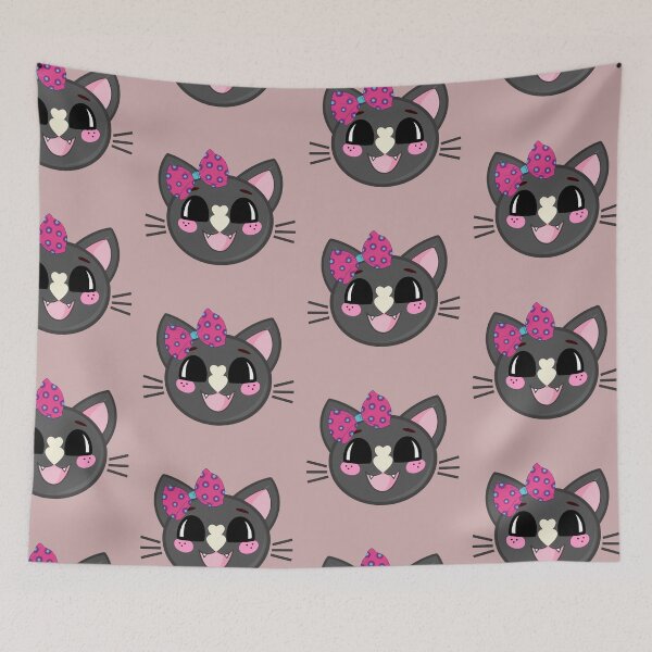Item preview, Beautiful cute kitten with vintage style bow and heart nose designed and sold by EMIPRINCESS.