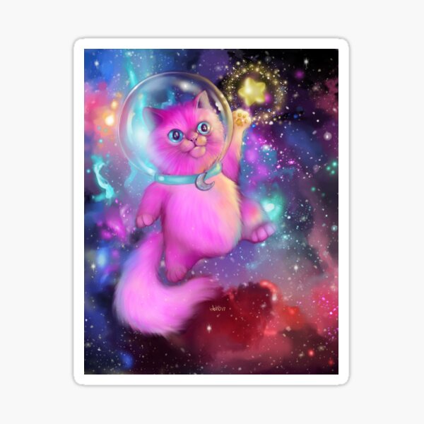 Cat-ra-naut Sticker