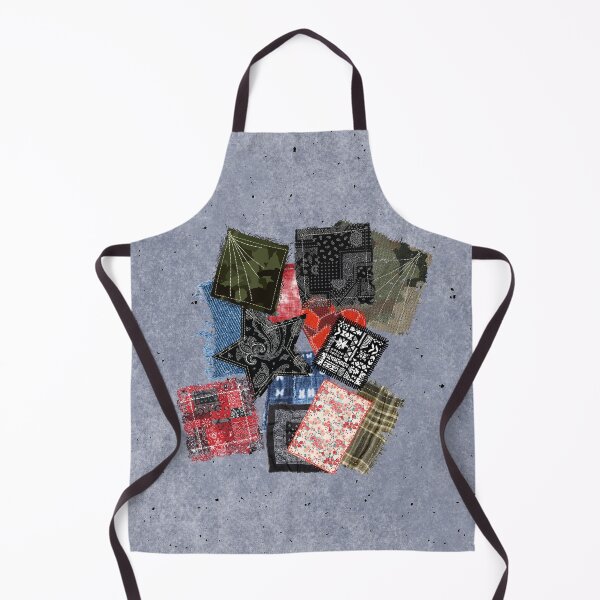 Aperçu de l'œuvre patchwork bandana et coeur sur motifs denim créée et vendue par ssblondess.