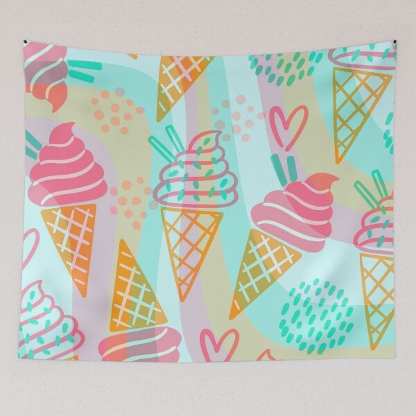 Item preview, pastel pink and blue swirl ice cream pattern designed and sold by Beeroclock.