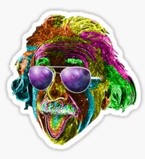 Albert Einstein Neon Rave Design Sticker
